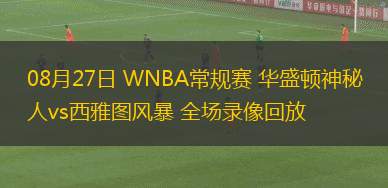 08月27日 WNBA常規(guī)賽 華盛頓神秘人vs西雅圖風(fēng)暴 全場錄像回放